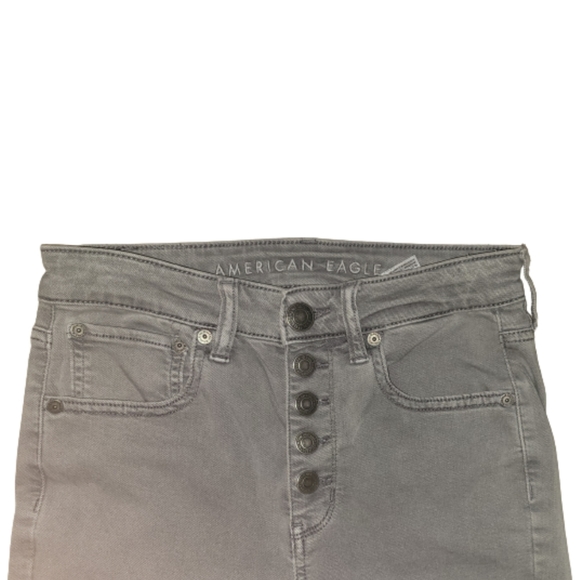 A. Eagle High Rise Crop Flare Jeans in Smoked Gray Size 2 Short (Petite) - Picture 7 of 15